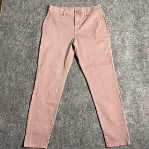 Maurices Jeans Womens Large Pink High Rise Stretch Skinny Pants Twill Casual
